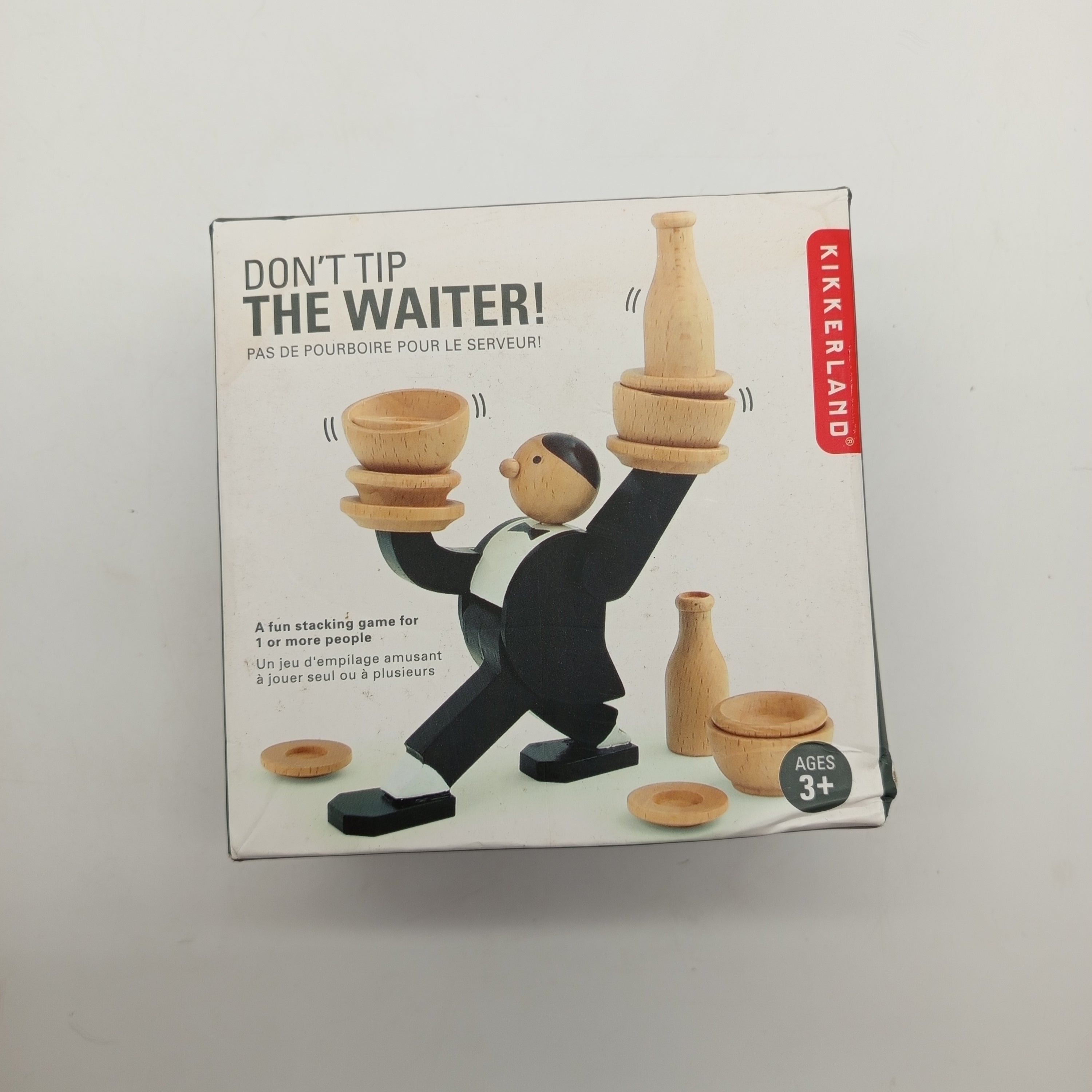 Kikkerland Holz-Stapelspiel – Don't Tip the Waiter!, sehr gut